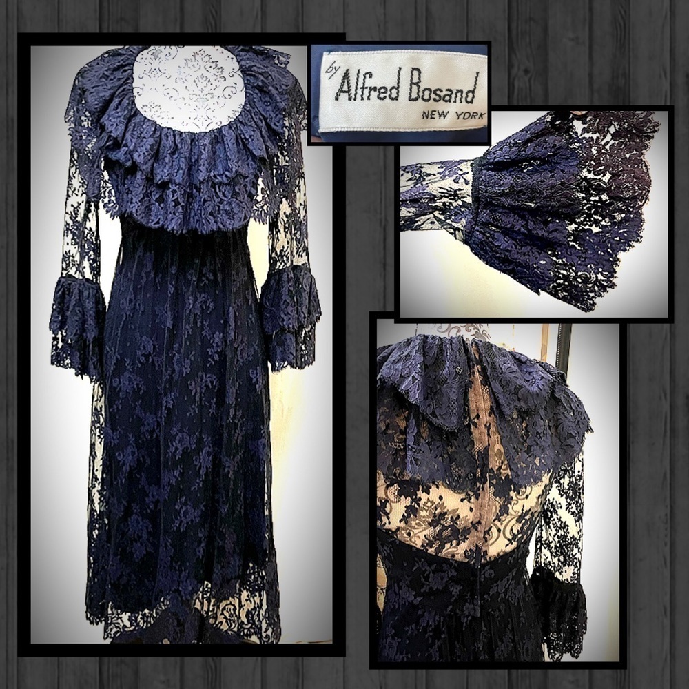Alfred Bosand vintage 1970’s lace dress